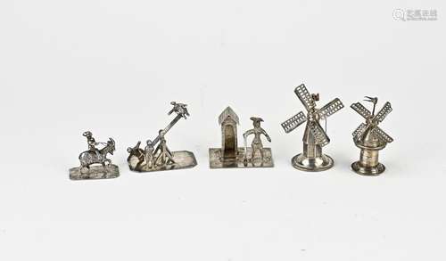 Five silver miniatures