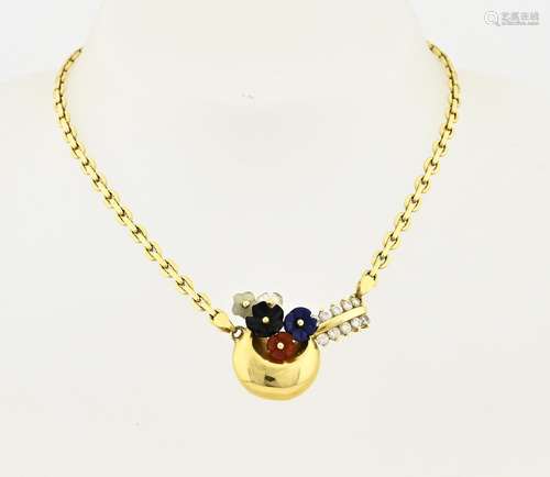 Gold choker with gemstones