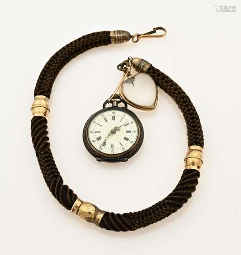 Mourning jewelry with pendant and watch