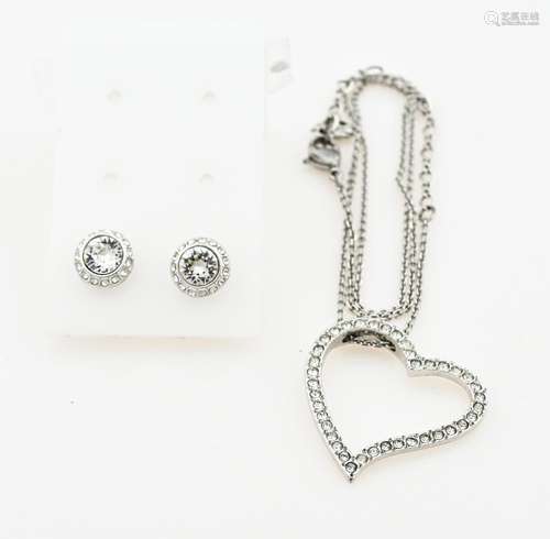 Swarovski necklace and ear studs