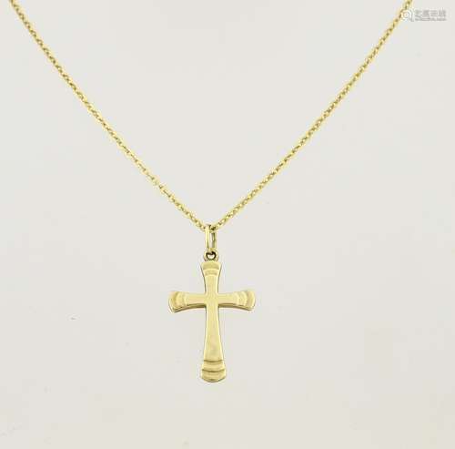 Gold necklace with cross