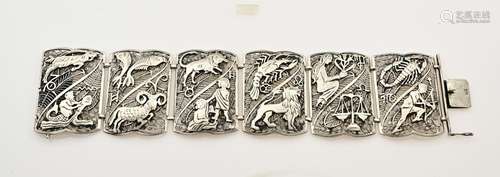 Silver bracelet with images