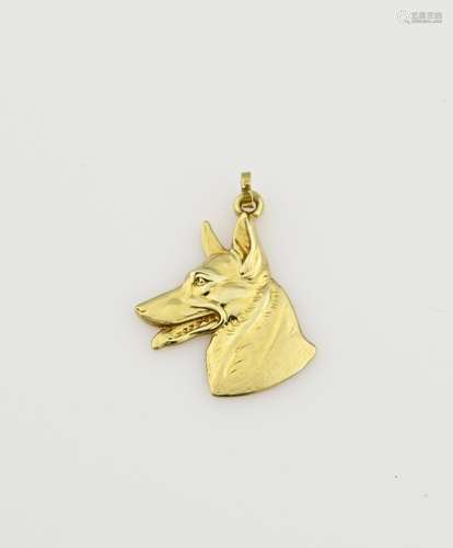 Gold dog pendant