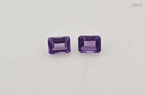 Pair of amethyst stones