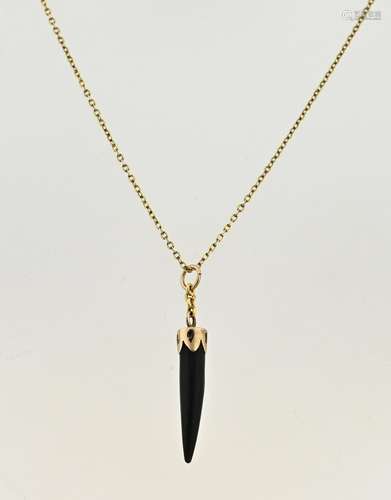 Gold necklace and pendant with animal claw