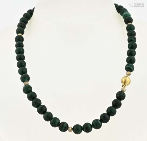 Malachite and gold necklace