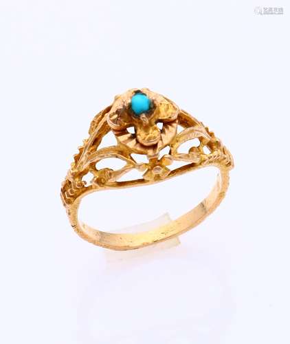 Gold ring with turquoise