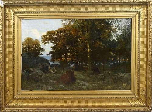 Otto Weber, Landscape with Shepherd and Cattle