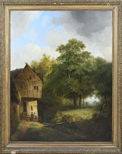 CG Verburgh, Forest view with half-timbered house