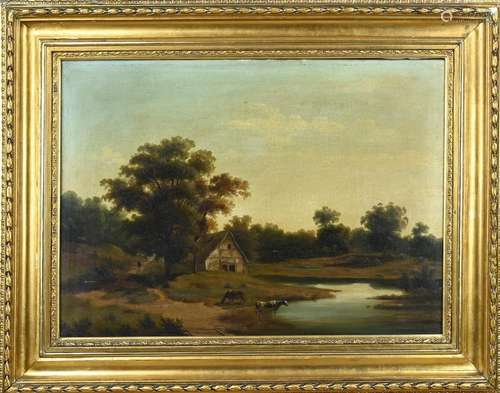 Unsigned, Landscape with half-timbered farm