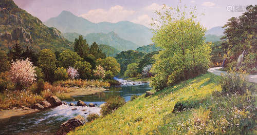 金相勳  山水 布面油畫
