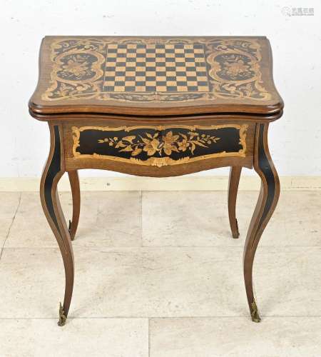 French game table with intarsia, 1880