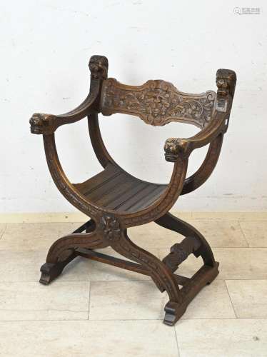 Oak scissor chair, 1880