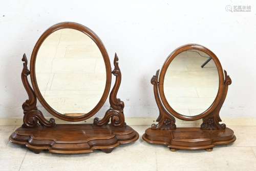2x Antique English vanity mirror