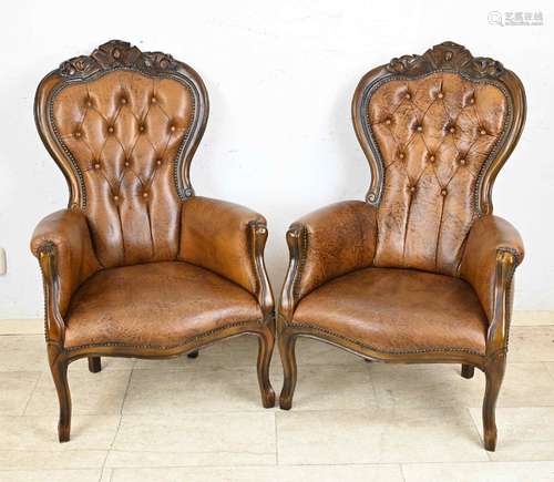 Two Italian leather chairs, 1980