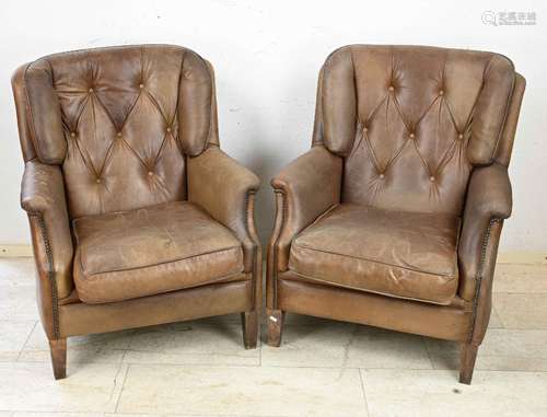 2x Sheep leather arm chair