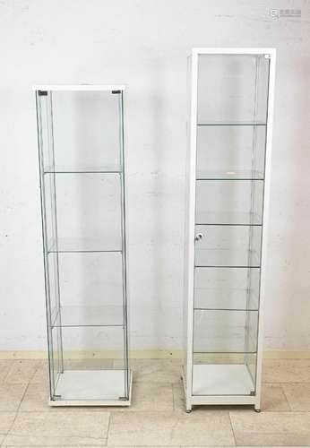 2x Glass display cabinet