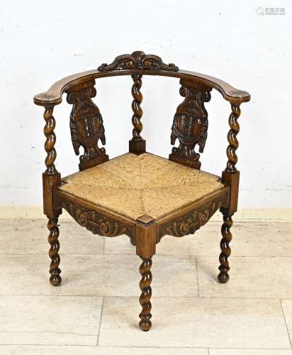 Oak corner chair, 1880
