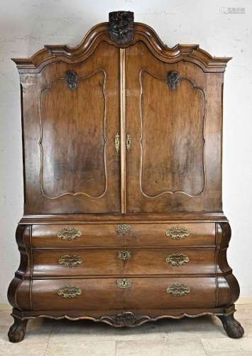 18th century walnut baroque cabinet
