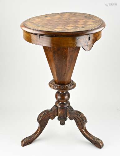 Antique French chess/craft table