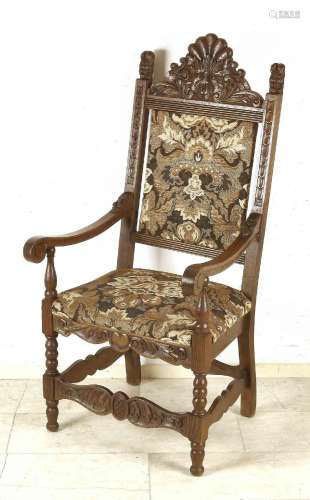 Oak carved chair, 1880