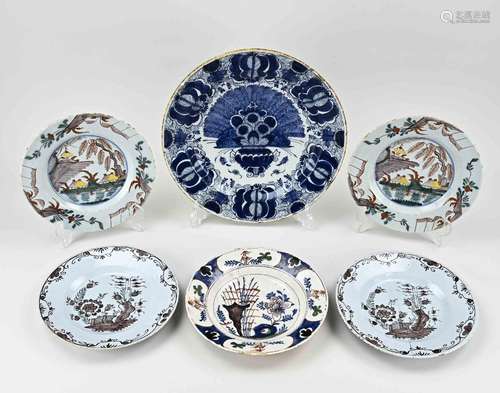 Lot 18th century Delft plates (6x)