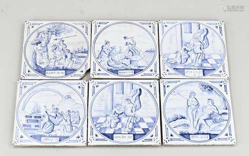 35 Tiles with Biblical scenes in a circle