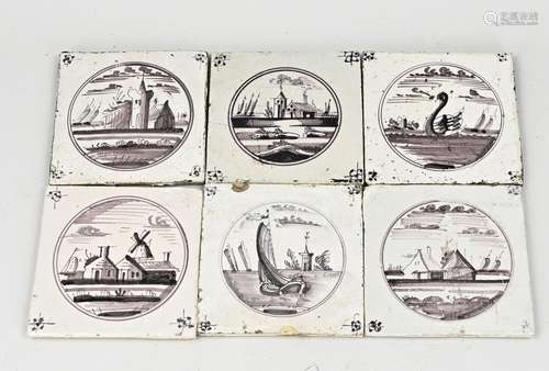 Lot 18th - 19th century tiles (35 pcs.)