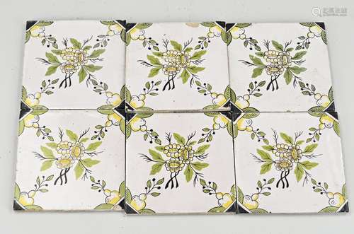 13 Tiles with flowers