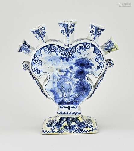 18th century Delft tulip vase