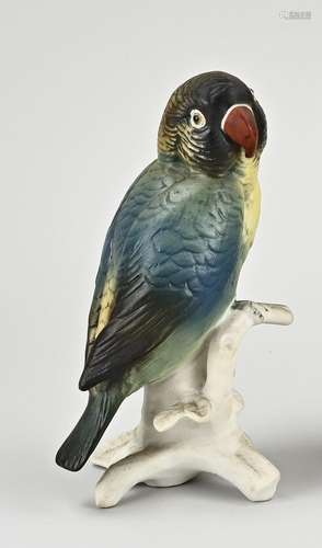 Porcelain Karl Ens parrot, H 16 cm.