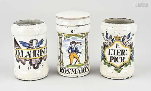 Three German apothecary jars