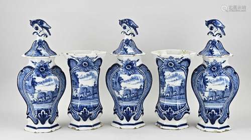 5-piece Delft cabinet set