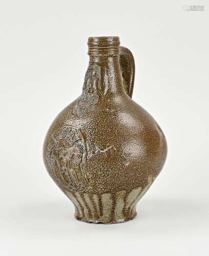 17th - 18th Century Bartmann jug, H 22 cm.