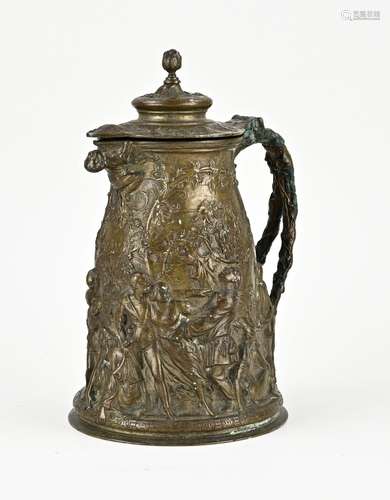 Bronze pitcher, H 24 cm.