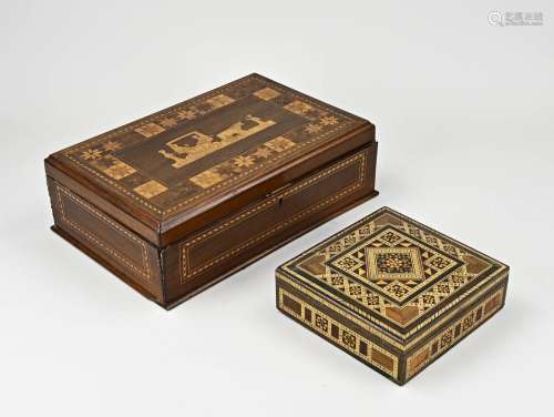 2x Lid box with inlay