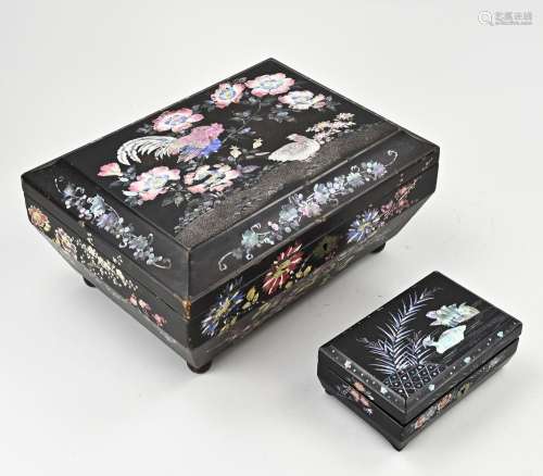 Two antique Japanese lacquer boxes