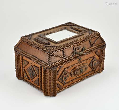 Tramp art jewelry box