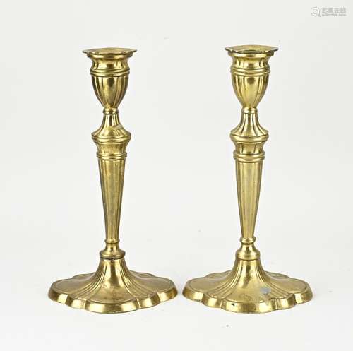 Two candlesticks, H 31 cm.