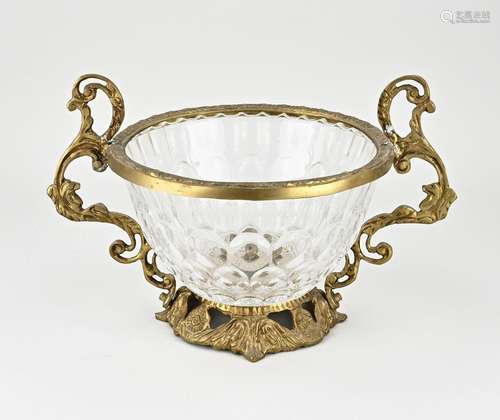 Glass bowl with brass