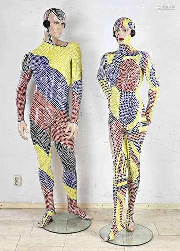 Two rare pop art dolls, H 182 - 190 cm.