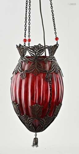 Oriental glass hanging lamp