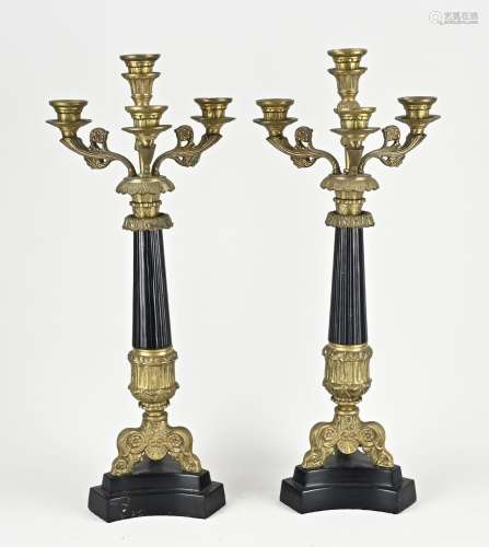 Two Empire style candlesticks