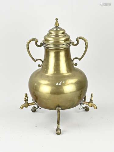 Antique brass tap jug, 1800