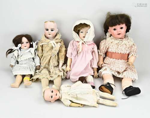 Lot of antique German dolls (5x)
