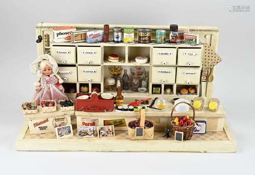 Antique dollhouse/grocery shop