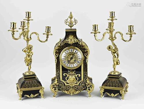 3-piece boulle clock set