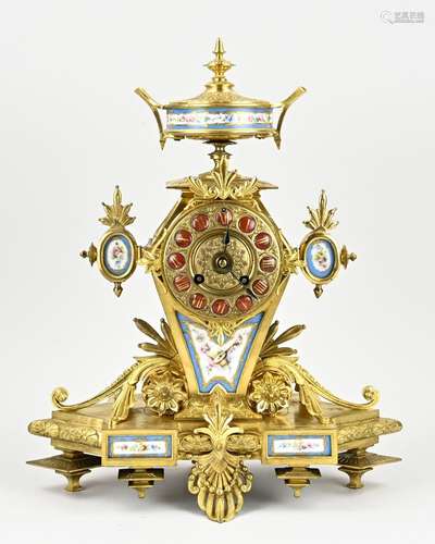 French Sevres mantel clock, 1860