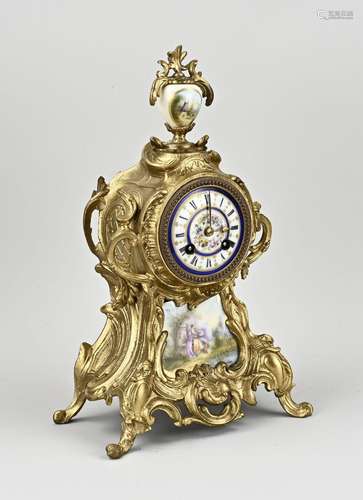 French mantel clock with plaque, 1860