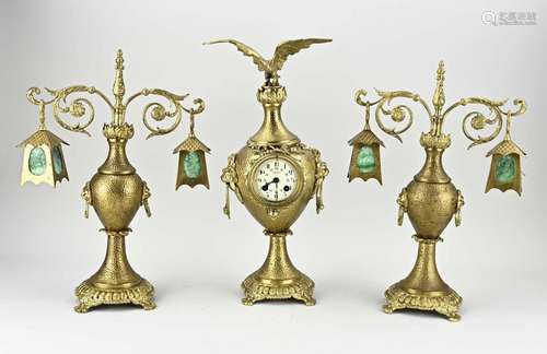 Antique French clock set, 1900